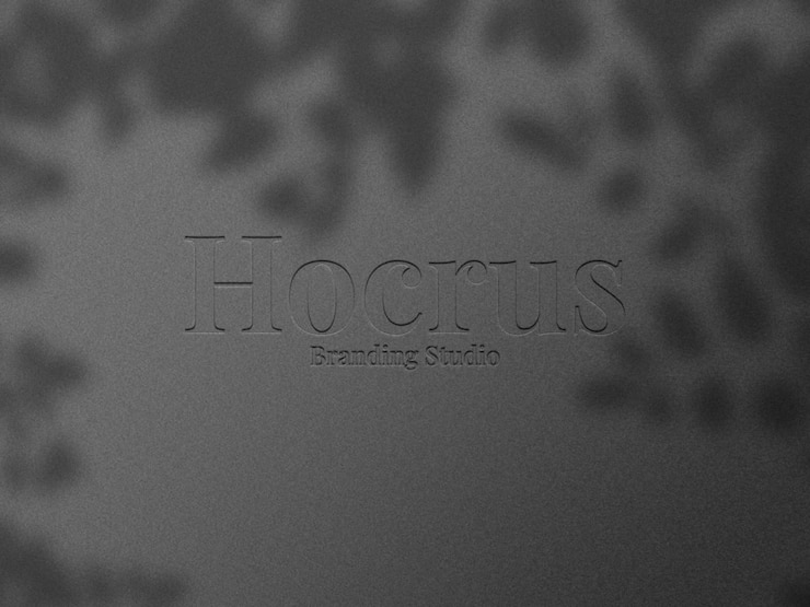 PSD mockup di logo aziendale inciso con ombra