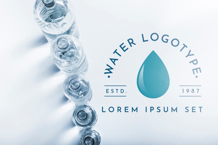 PSD mockup di logo di acqua su copyspace