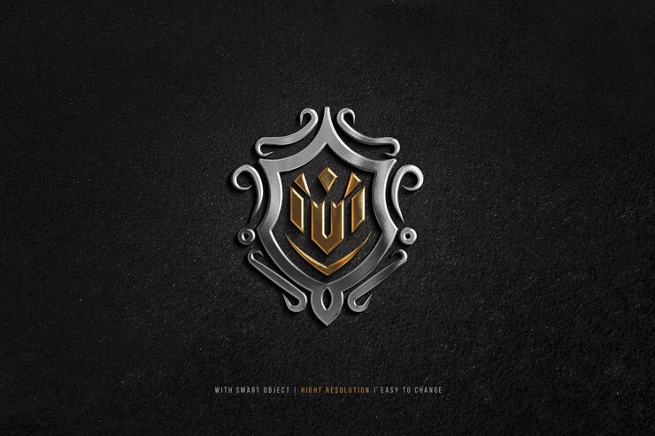 Mockup di logo di lusso con struttura in metallo