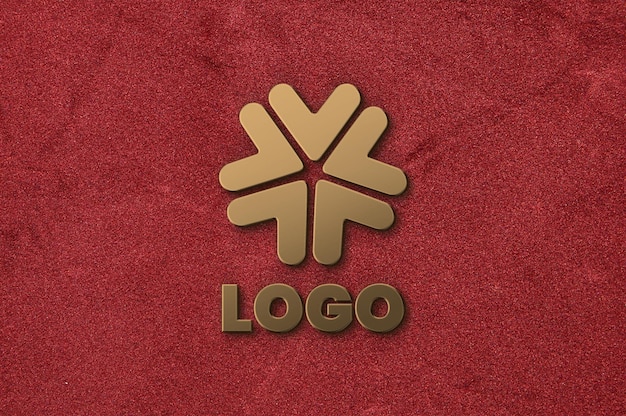 Mockup di logo di sfondo in pelle rossa