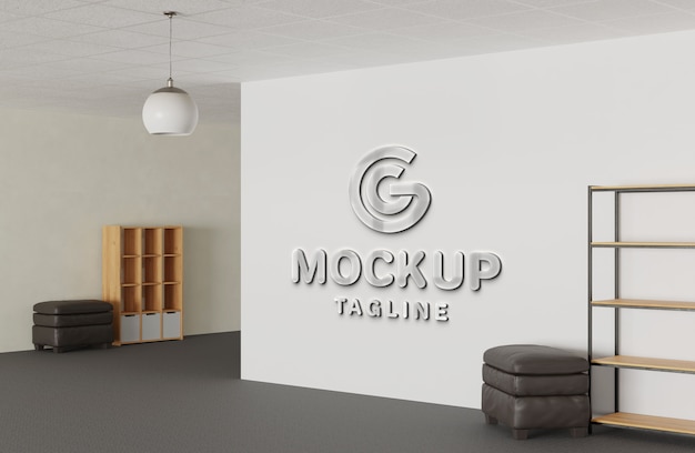 Mockup di logo per ufficio interno