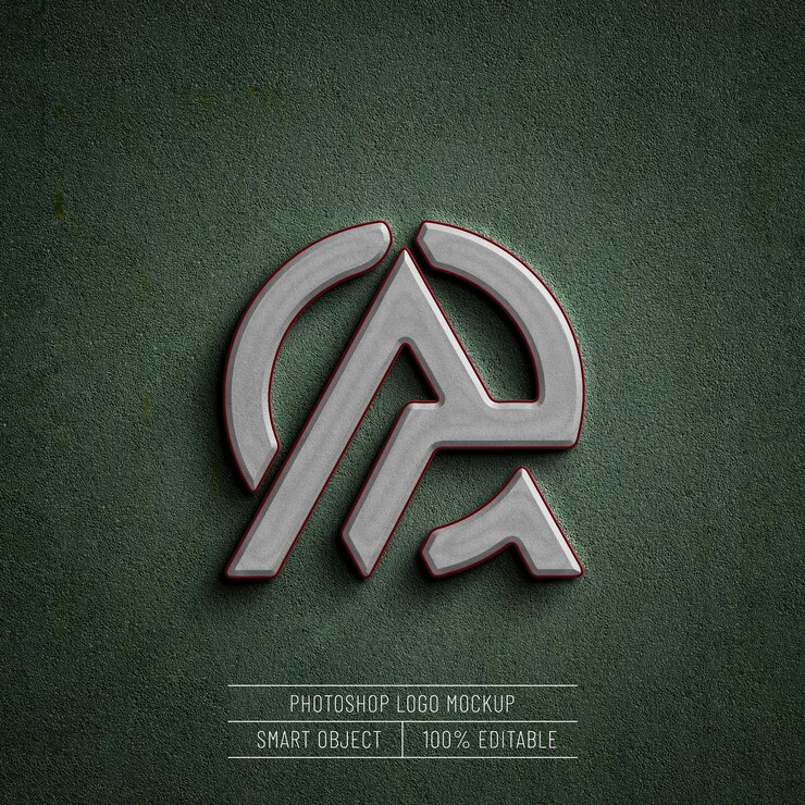 Mockup di logo realistico 3d sul muro di cemento