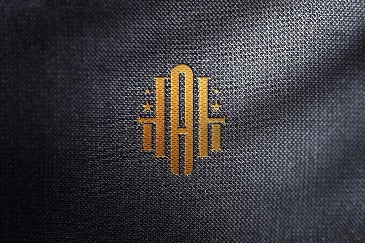 Mockup di logo realistico in rilievo dorato