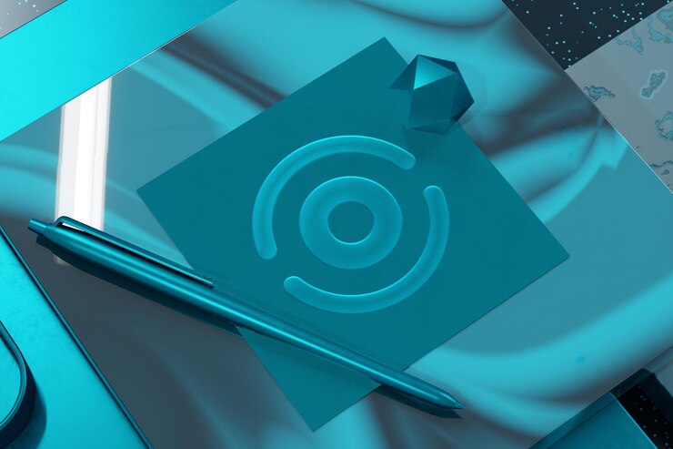 PSD mockup di logo su carta quadrata testurizzata con rendering 3d