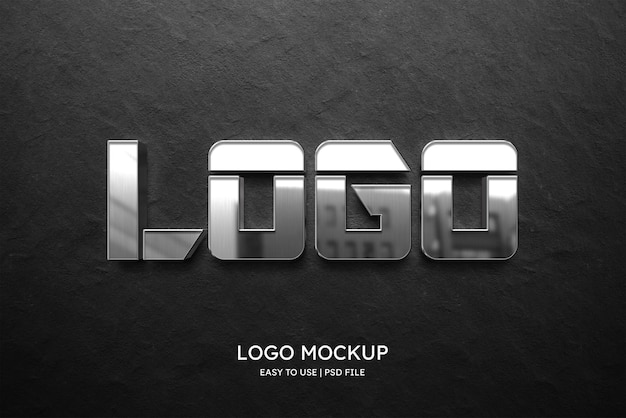 Mockup di logo sul muro di cemento scuro