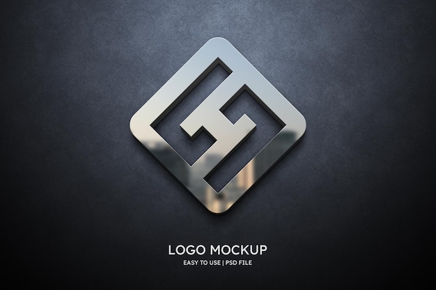 Mockup di logo sul muro grigio