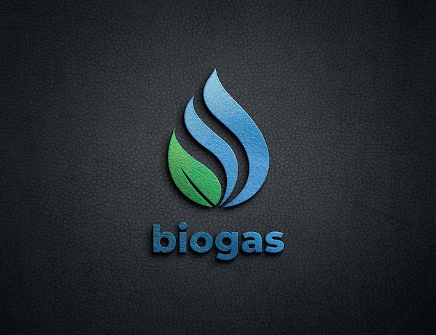 Mockup di lusso con logo goffrato su pelle martellata