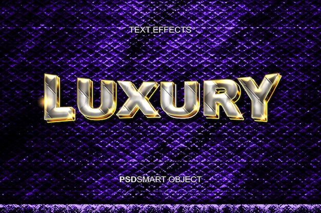 Mockup di lusso in stile testo 3D cromato
