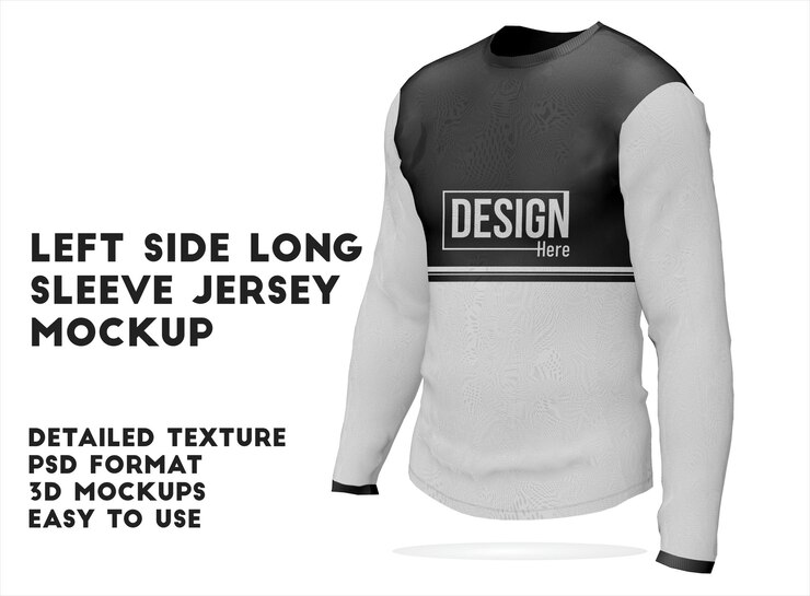 PSD mockup di maglia a manica lunga sul lato sinistro