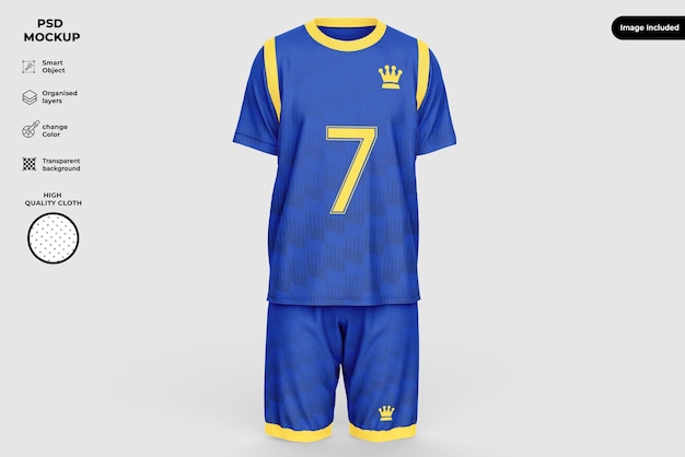 mockup di maglia sportiva e pantaloncini