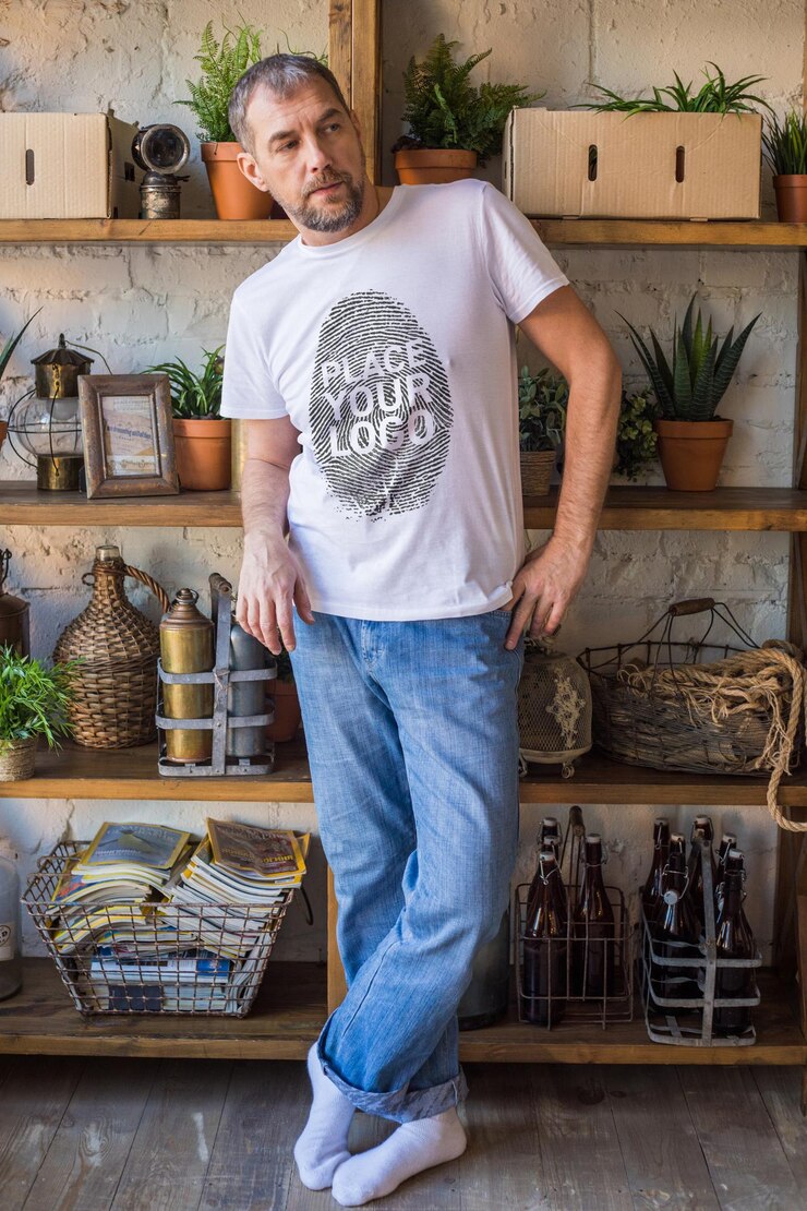 PSD mockup di maglietta da uomo