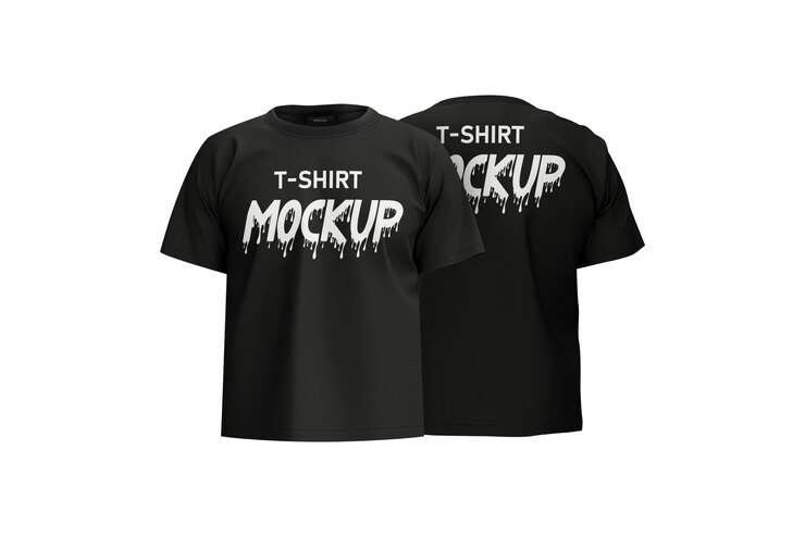 Mockup di maglietta nera casuale per la progettazione di abbigliamento
