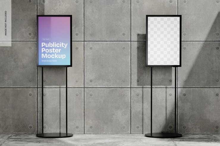 Mockup di manifesti pubblicitari in vista anteriore