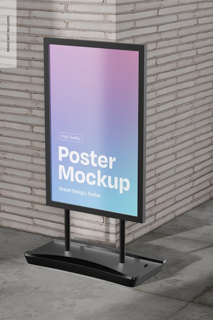 Mockup di manifesto commerciale vista a sinistra