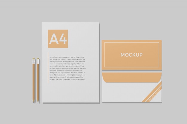 Mockup di marchi per articoli di cancelleria
