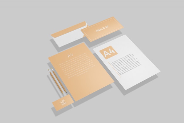 Mockup di marchi per articoli di cancelleria