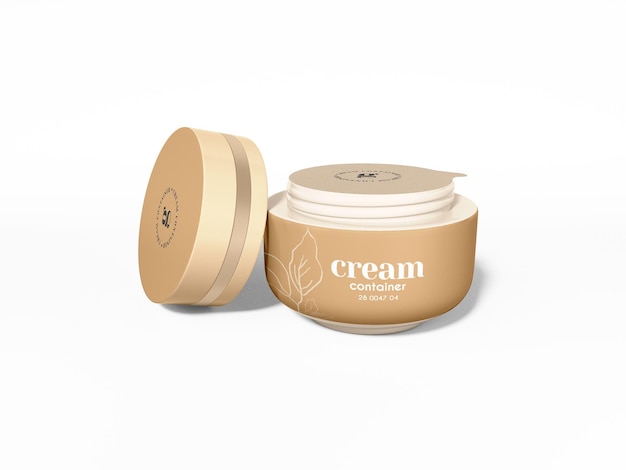 Mockup di marchio del contenitore di crema cosmetica lucida