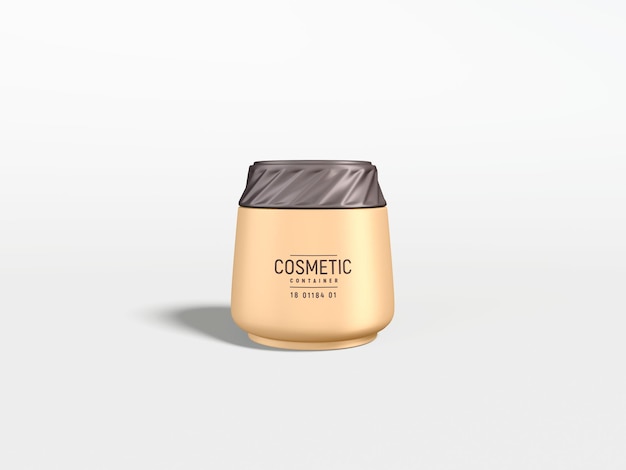 Mockup di marchio del contenitore per crema cosmetica in plastica lucida