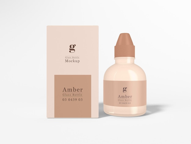 Mockup di marchio del flacone contagocce lucido