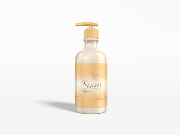 Mockup di marchio di bottiglia cosmetica lucida