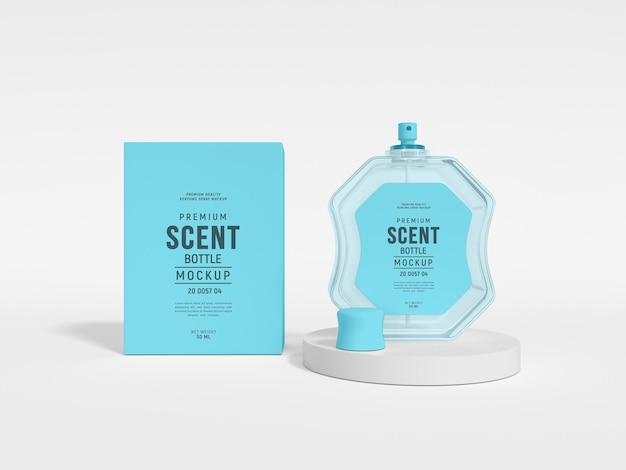 Mockup di marchio di bottiglia di profumo di lusso