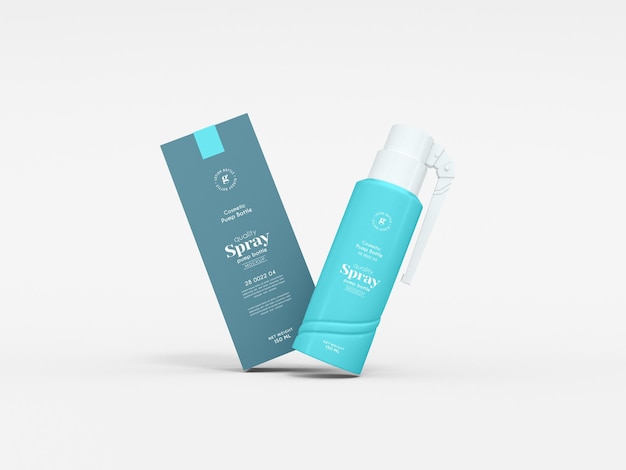 Mockup di marchio di bottiglia spray cosmetico lucido
