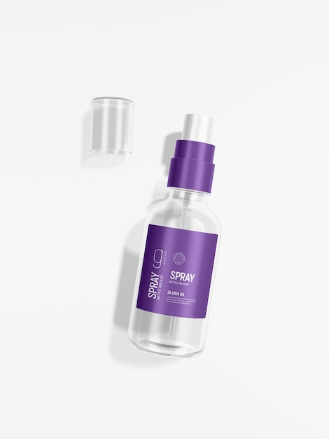 Mockup di marchio di bottiglia spray cosmetico lucido