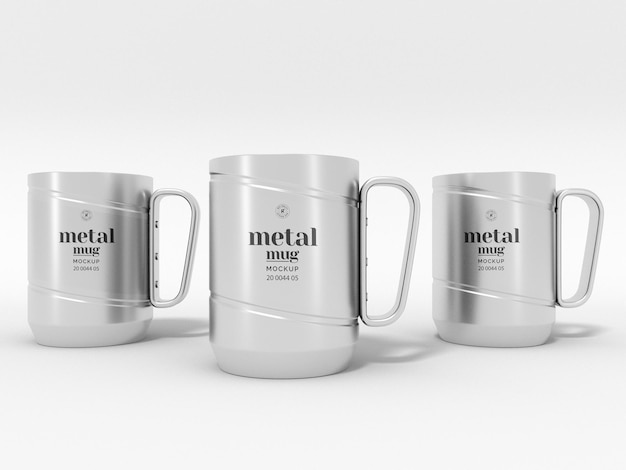 Mockup di marchio di tazza in acciaio inossidabile in metallo