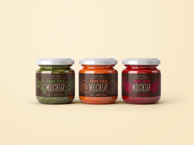 Mockup di marmellata di barattolo piccolo