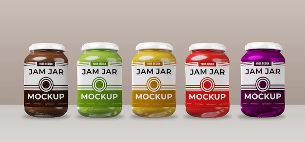 Mockup di marmellata di vasetto realistico