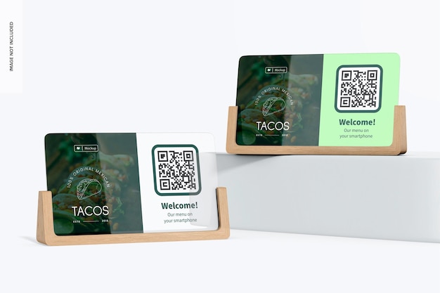 Mockup di menu QR in acrilico