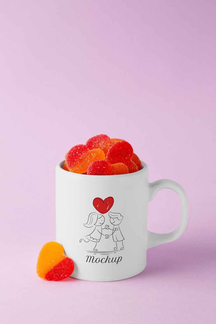 PSD mockup di merce di san valentino