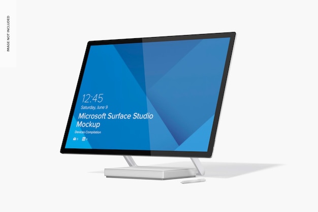 Mockup di Microsoft Surface Studio, vista da destra
