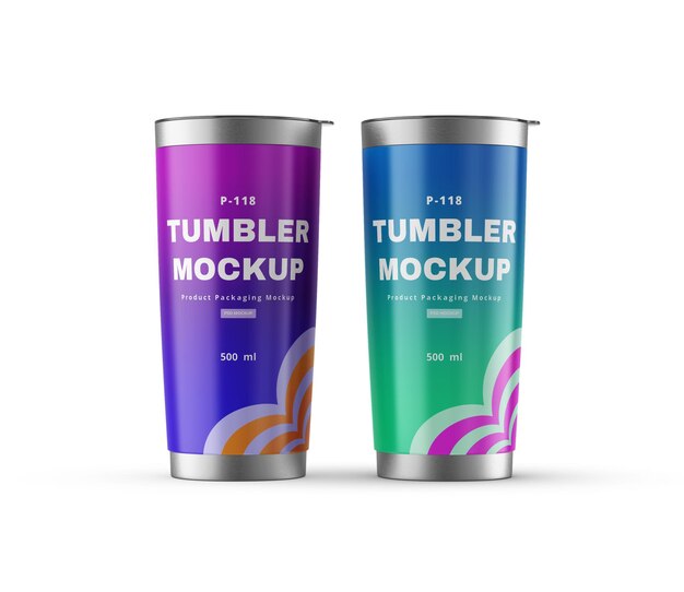 Mockup di mockup per bicchiere thermos in acciaio inossidabile