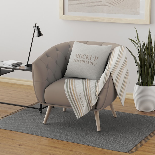 Mockup di modelli di mobili da tappezzeria