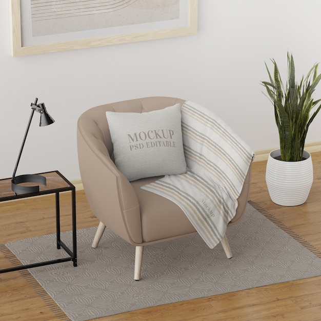 Mockup di modelli di mobili da tappezzeria