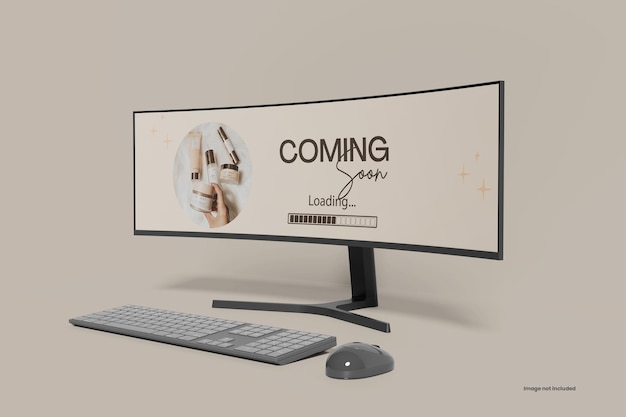 Mockup di monitor ultrawide