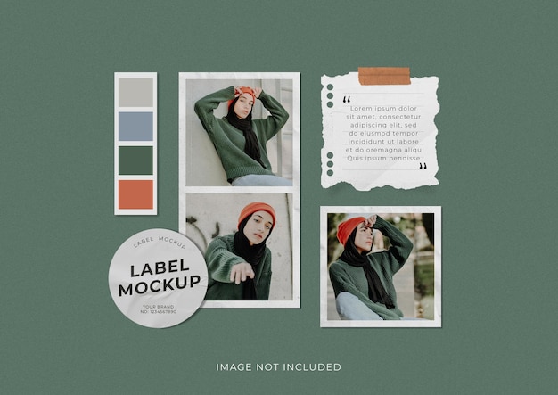 Mockup di moodboard semplice ed elegante