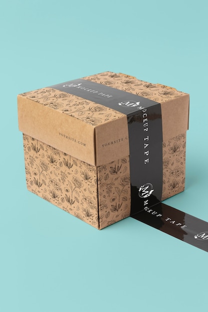 Mockup di nastro da imballaggio in un contesto reale