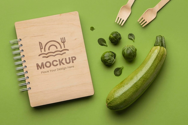 Mockup di notebook boom vegetariano