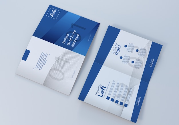 Mockup di opuscoli bifold A4 aperto