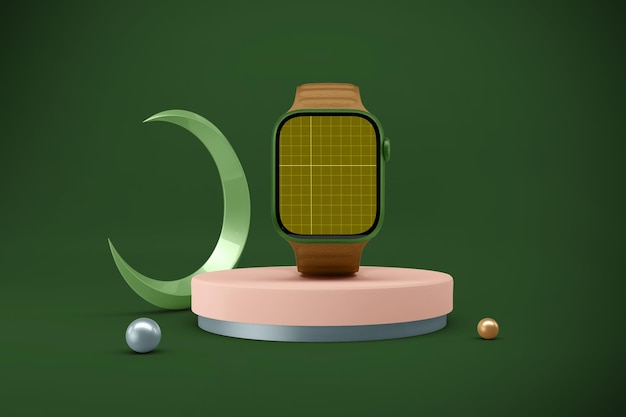 Mockup di orologio intelligente Ramadan