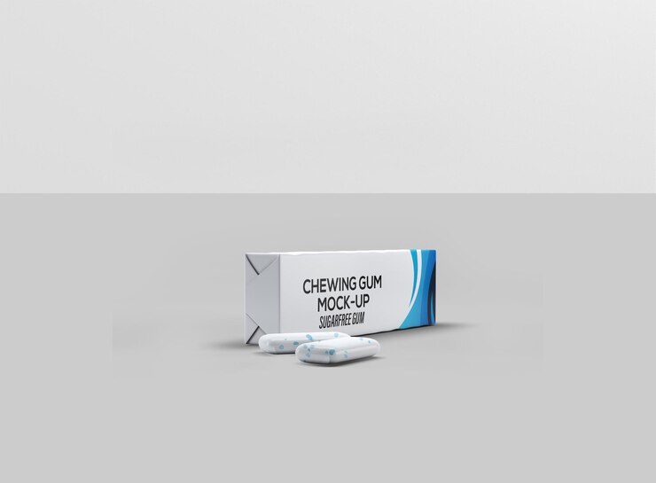 mockup di pacchetto di gomme da masticare