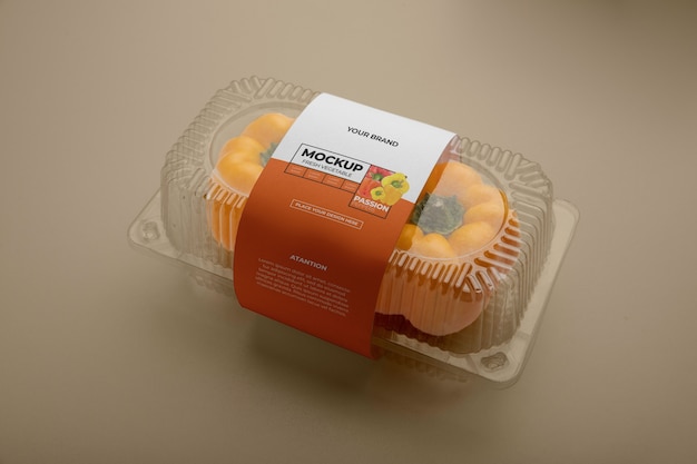 Mockup di pacchetto di plastica vegetale