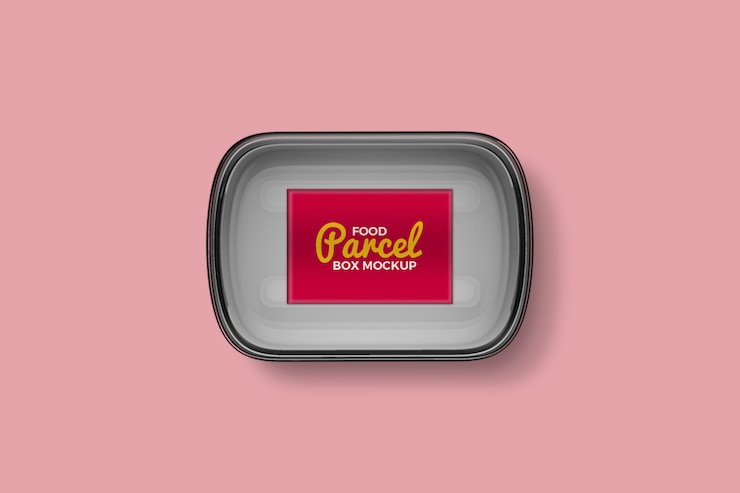 PSD mockup di pacchi per alimenti in plastica trasparente