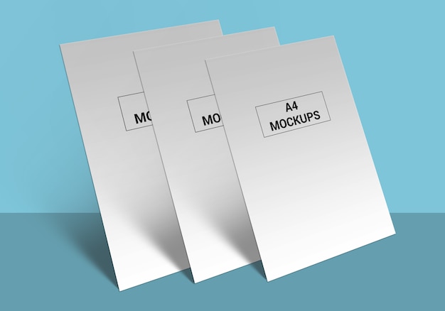 Mockup di pagine A4 per volantini, fatture, carta intestata e altri