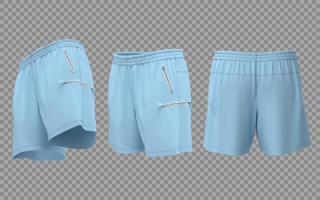 Mockup di pantaloncini azzurri per uomini
