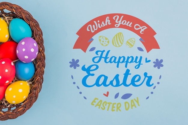 Mockup di parete concetto di Pasqua