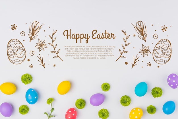 Mockup di parete concetto di Pasqua