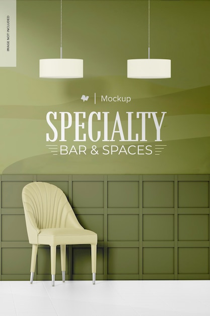 Mockup di parete del bar specializzato